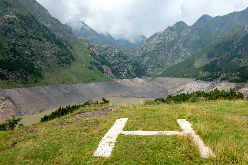 Piste d'hélicoptère au lac de Barbellino