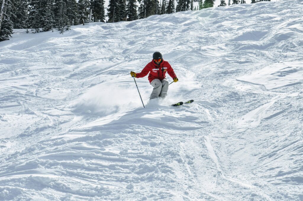 Skier dans les bosses